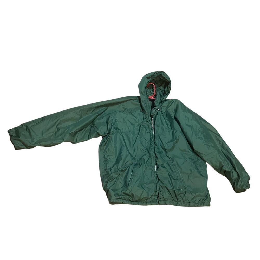 Vintage 80s 90s Poway CA Titans High School Green Lined Jacket Full Zip Hooded